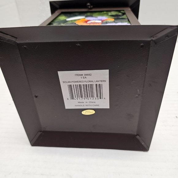 New Pagoda Zen Stained Floral Glass Solar Powered Garden Humming Bird Lantern - Picture 7 of 16